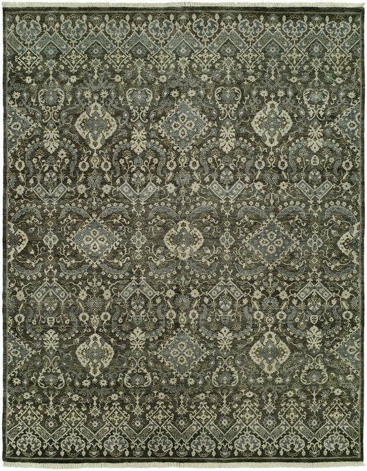 Hand Knotted Wool Ikat Rug KDL1110