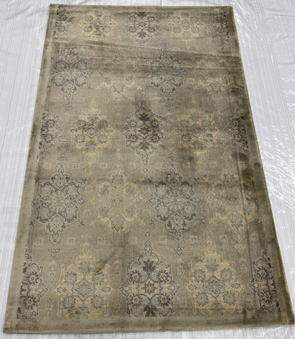 Transitional Wool Hand Knotted Rug Grey 3x5  -EB-10
