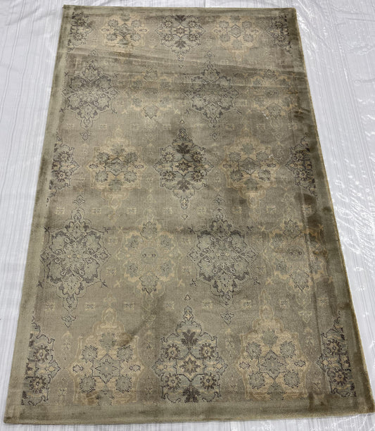Transitional Wool Hand Knotted Rug Grey 3x5  -EB-10
