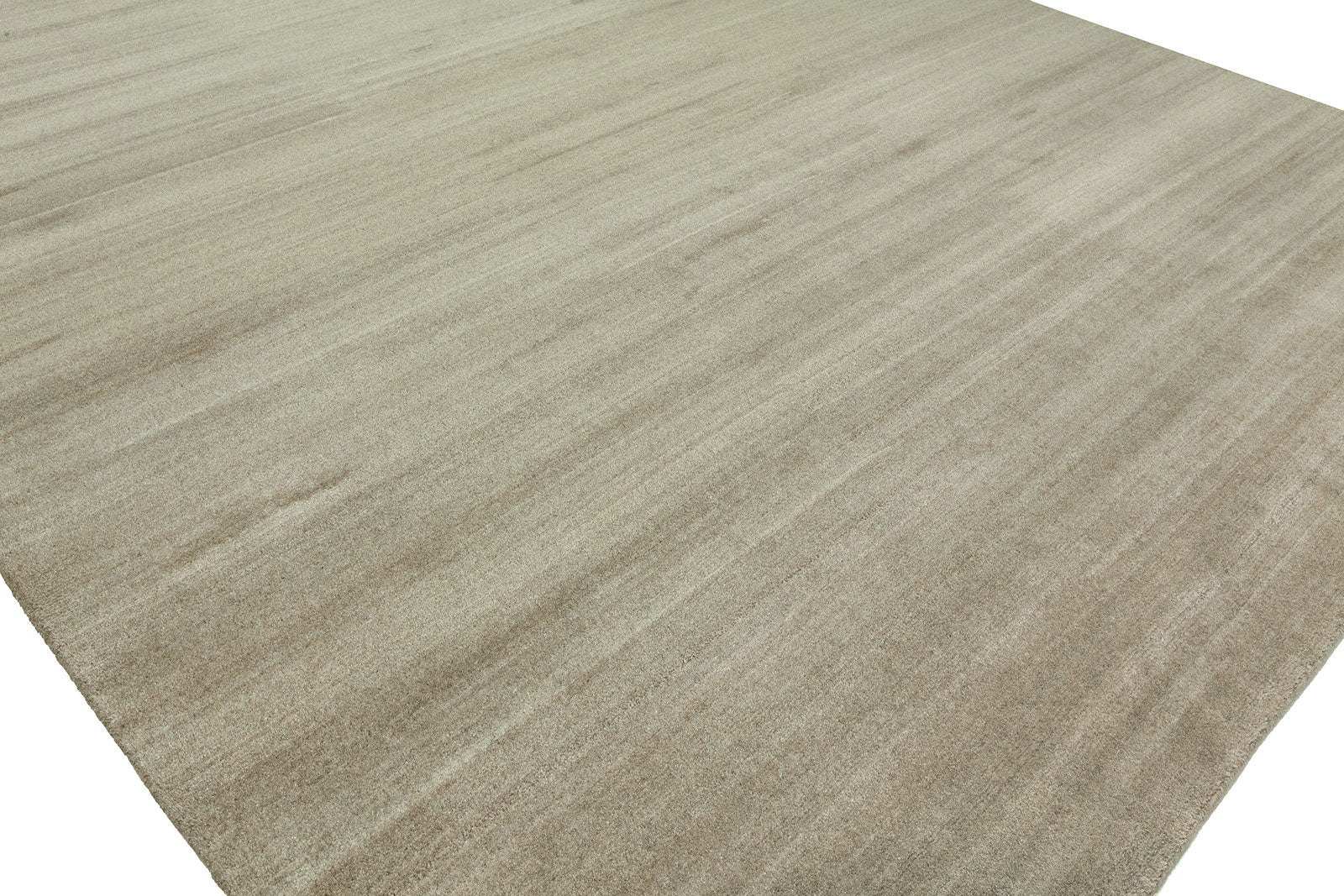 Round shape option, modern silk rug in beige and brown