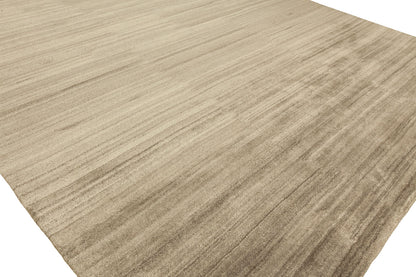 Round shape option, modern silk rug in beige