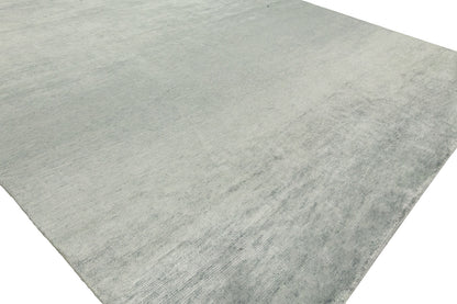 Round shape option, modern silk rug in blue