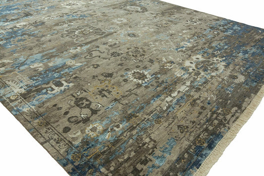 Hand Knotted Wool & Silk Transitional Rug KEP0250