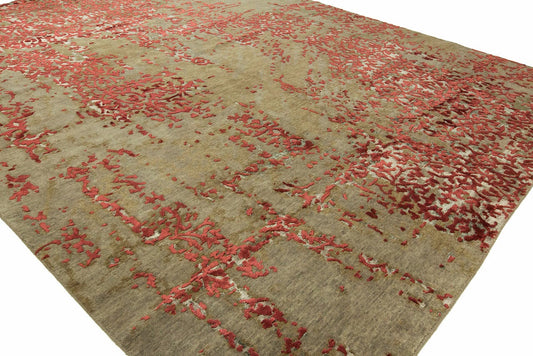 Hand Knotted Wool & Silk Modern Rug KEQ5710