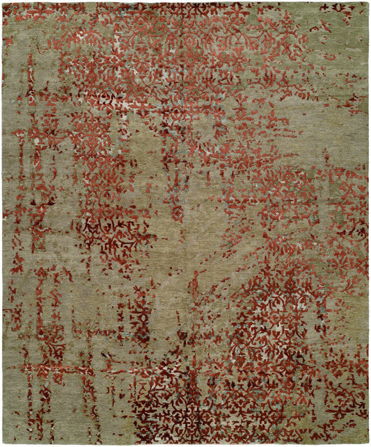 Hand Knotted Wool & Silk Modern Rug KEQ5710