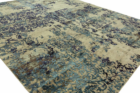 Hand Knotted Wool & Silk Modern Rug KEQ5720