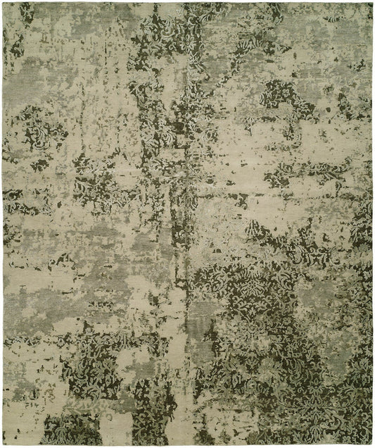 Hand Knotted Wool & Silk Modern Rug KEQ5730