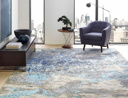 Hand Knotted Wool & Silk Modern Rug KEQ5740