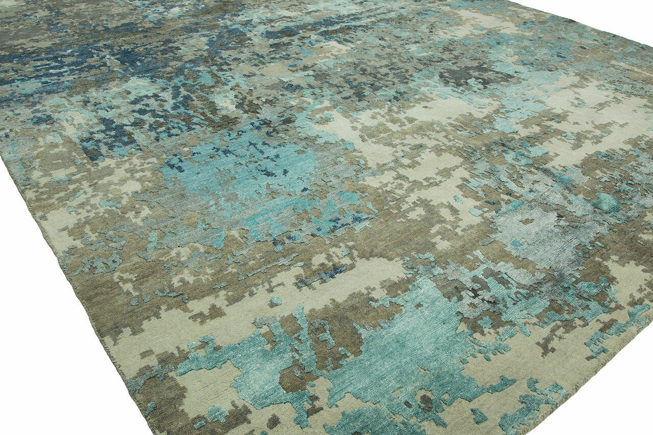 Hand Knotted Wool & Silk Modern Rug KEQ5740