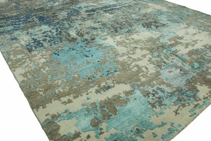 Hand Knotted Wool & Silk Modern Rug KEQ5740