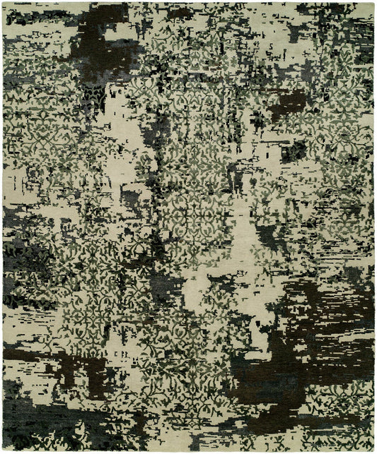 Hand Knotted Wool & Silk Modern Rug KEQ5750