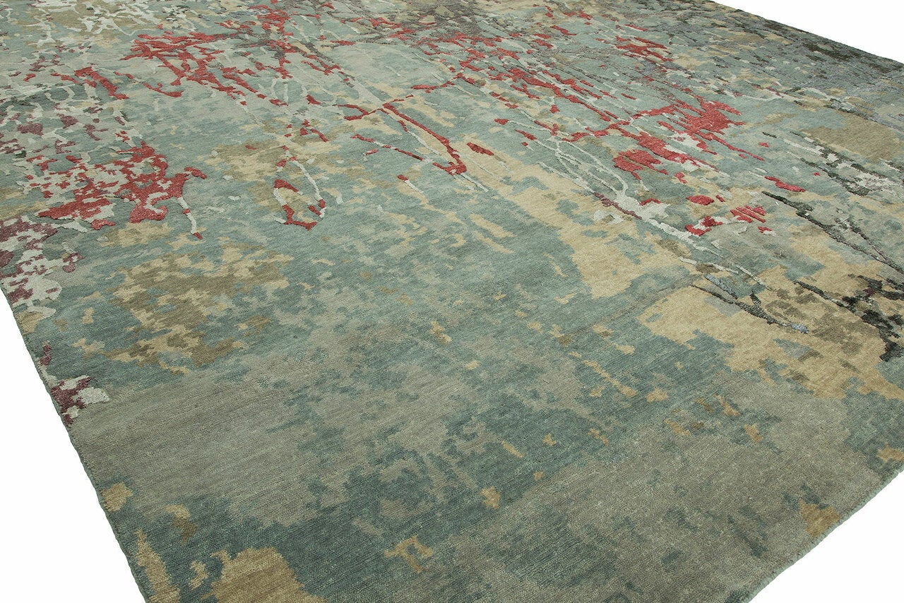Hand Knotted Wool & Silk Modern Rug KEQ5760