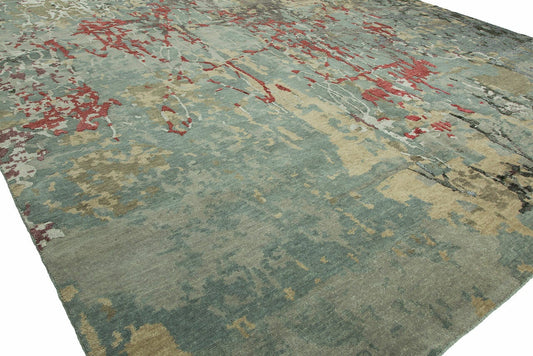 Hand Knotted Wool & Silk Modern Rug KEQ5760