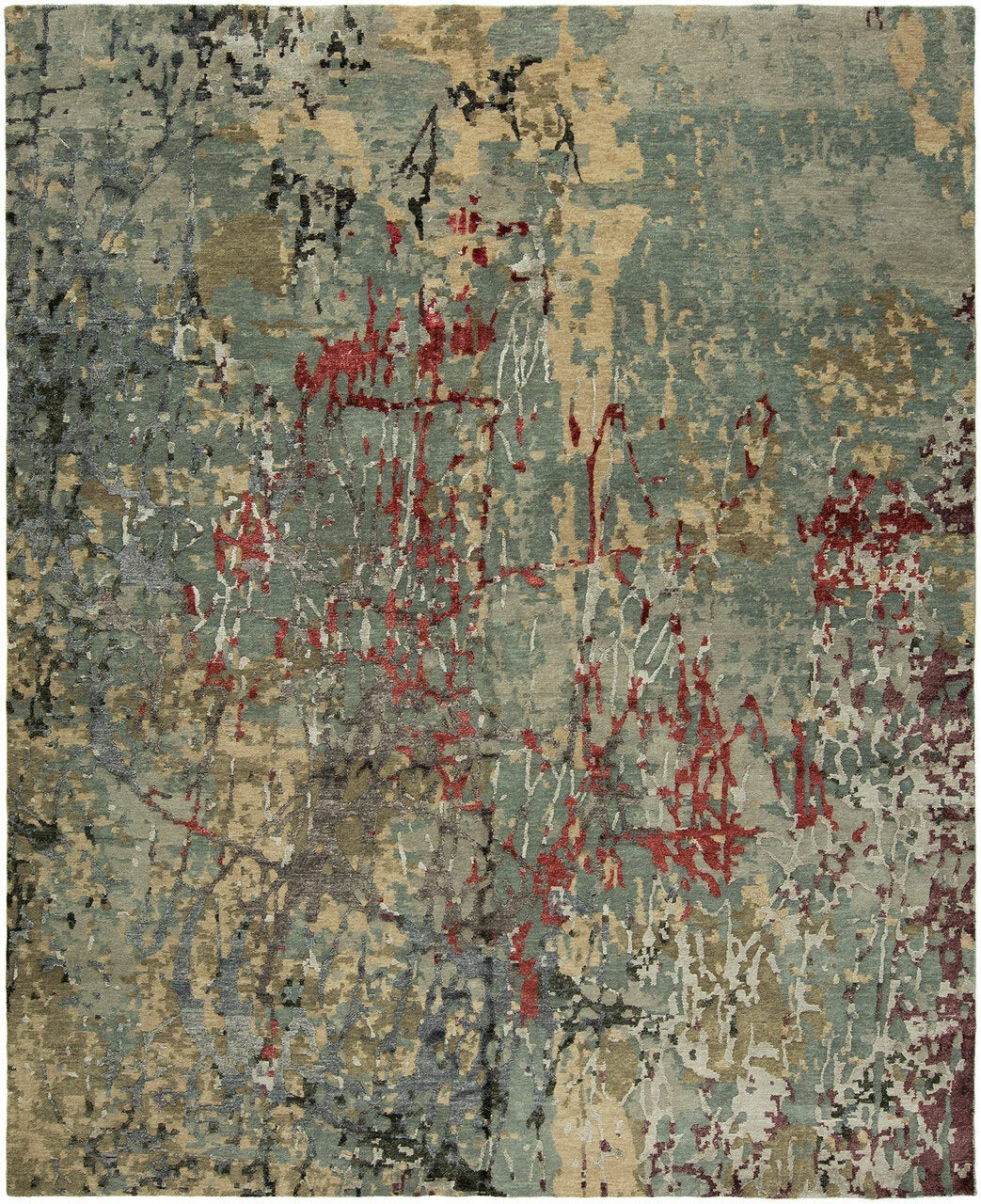Hand Knotted Wool & Silk Modern Rug KEQ5760