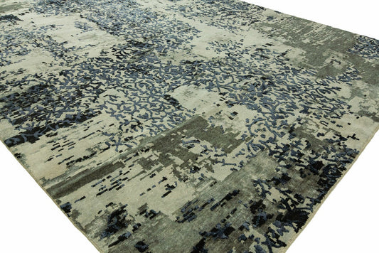 Hand Knotted Wool & Silk Modern Rug KEQ5770