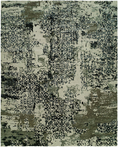 Hand Knotted Wool & Silk Modern Rug KEQ5770
