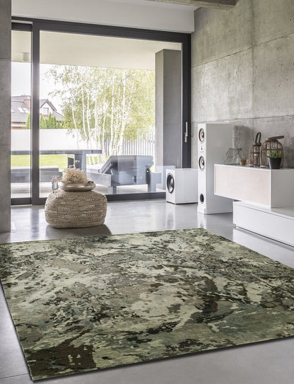 Hand Knotted Wool & Silk Modern Rug KEQ5780
