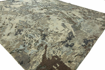 Hand Knotted Wool & Silk Modern Rug KEQ5780