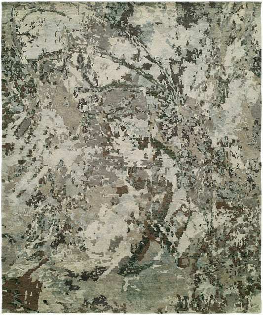 Hand Knotted Wool & Silk Modern Rug KEQ5780