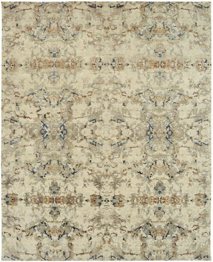 Hand Knotted Wool & Silk Modern Rug KEQ5800