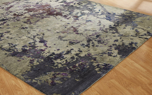 Hand Knotted Wool & Silk Modern Rug KEQ5810