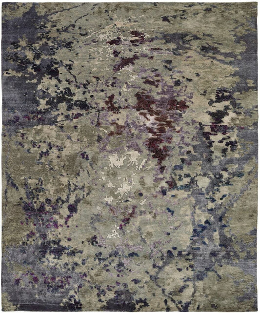 Hand Knotted Wool & Silk Modern Rug KEQ5810