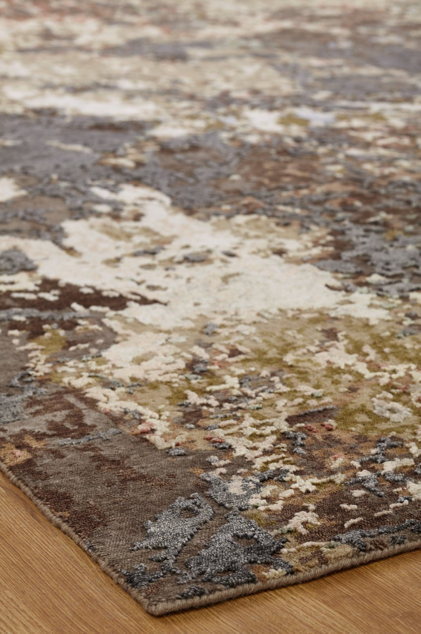 Hand Knotted Wool & Silk Modern Rug KEQ5820
