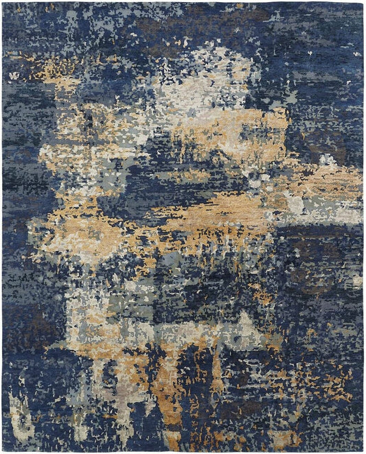 Hand Knotted Wool & Silk Modern Rug KEQ5830