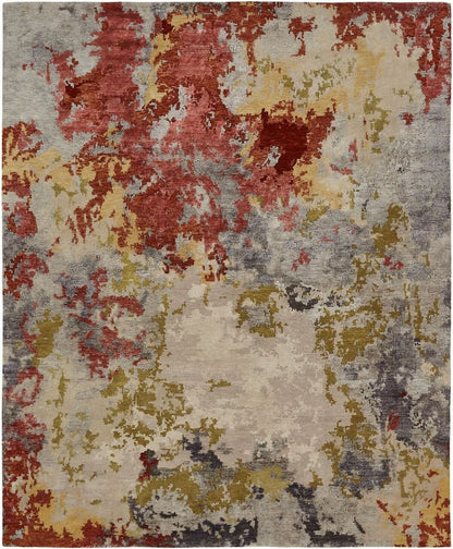 Hand Knotted Wool & Silk Modern Rug KEQ5840
