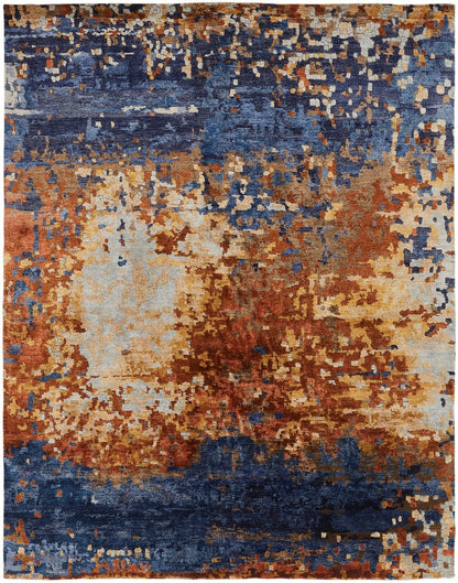 Hand Knotted Wool & Silk Modern Rug KEQ5850