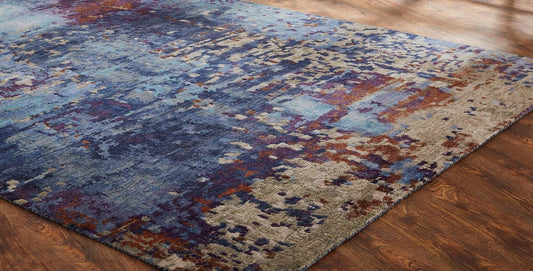 Hand Knotted Wool & Silk Modern Rug KEQ5860