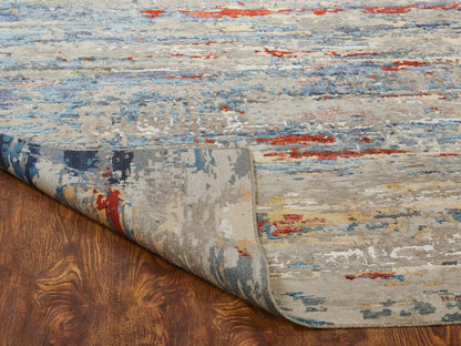 Hand Knotted Wool & Silk Modern Rug KEQ5870