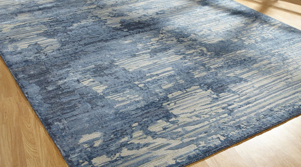 Hand Knotted Wool & Silk Modern Rug KER3650