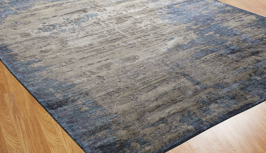 Hand Knotted Wool & Silk Modern Rug KER3670