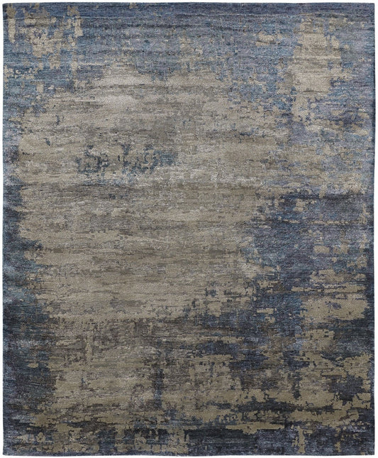 Hand Knotted Wool & Silk Modern Rug KER3670