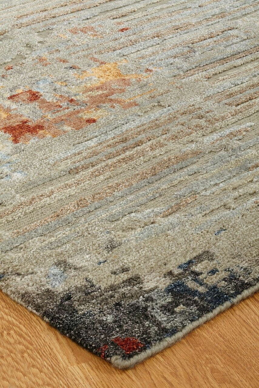 Hand Knotted Wool & Silk Modern Rug KER3700