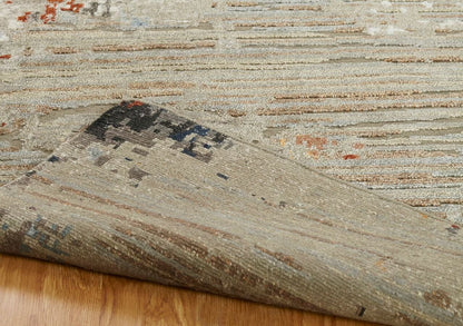 Hand Knotted Wool & Silk Modern Rug KER3700