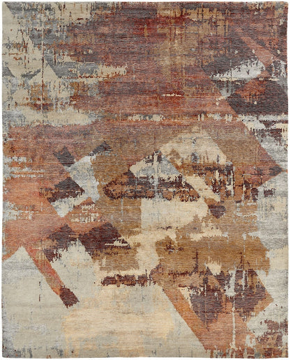 Hand Knotted Wool & Silk Modern Rug KER3720