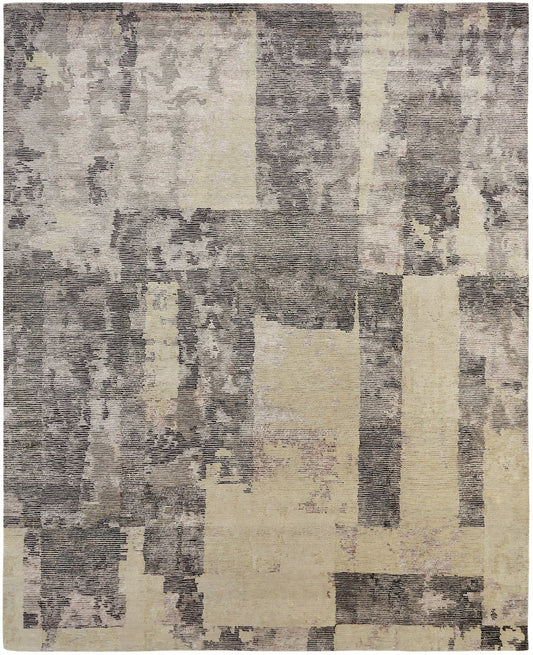 Hand Knotted Wool & Silk Modern Rug KER3730
