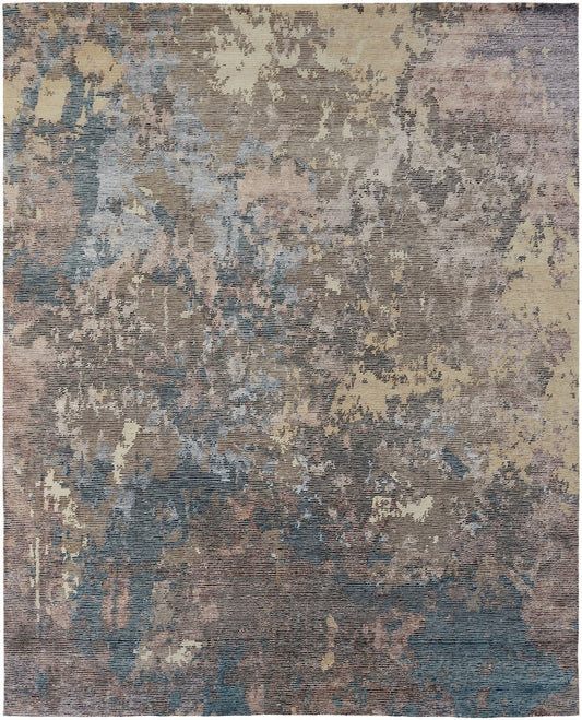 Hand Knotted Wool & Silk Modern Rug KER3740