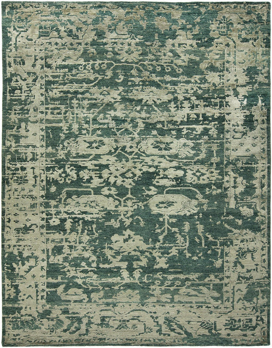 Hand Knotted Wool & Silk Transitional Rug KGN1440
