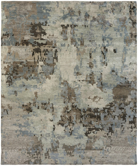 Hand Knotted Wool & Silk Modern Rug KHW9510