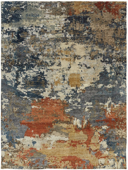 Hand Knotted Wool & Silk Modern Rug KHW9530