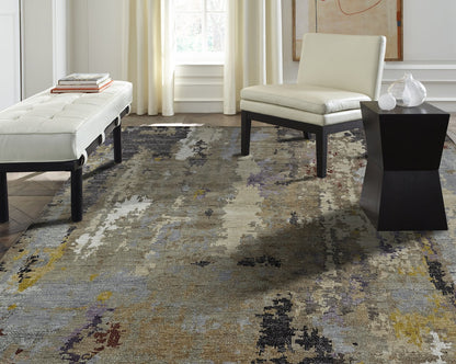 Hand Knotted Wool & Silk Modern Rug KHW9550