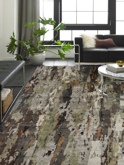 Hand Knotted Wool & Silk Modern Rug KHW9560