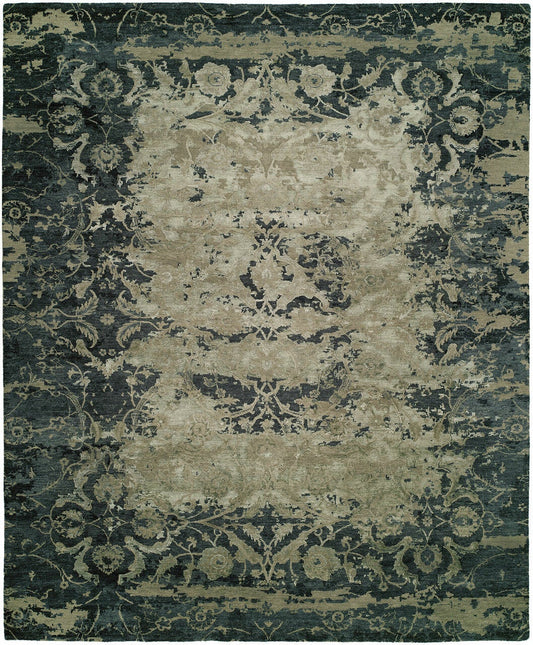 Hand Knotted Wool & Silk Transitional Rug KHZ4311