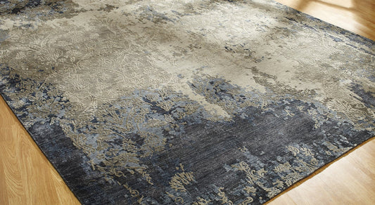 Hand Knotted Wool & Silk Transitional Rug KHZ4320