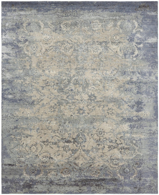 Hand Knotted Wool & Silk Transitional Rug KHZ4330
