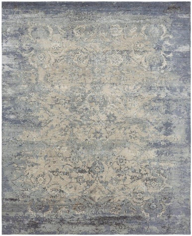 Hand Knotted Wool & Silk Transitional Rug KHZ4330