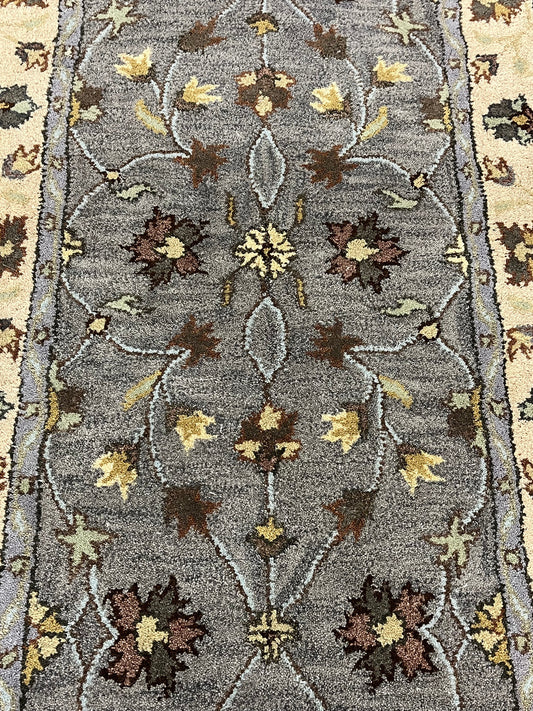 Traditional Wool Hand Knotted Rug Grey 3x5  -EB-01